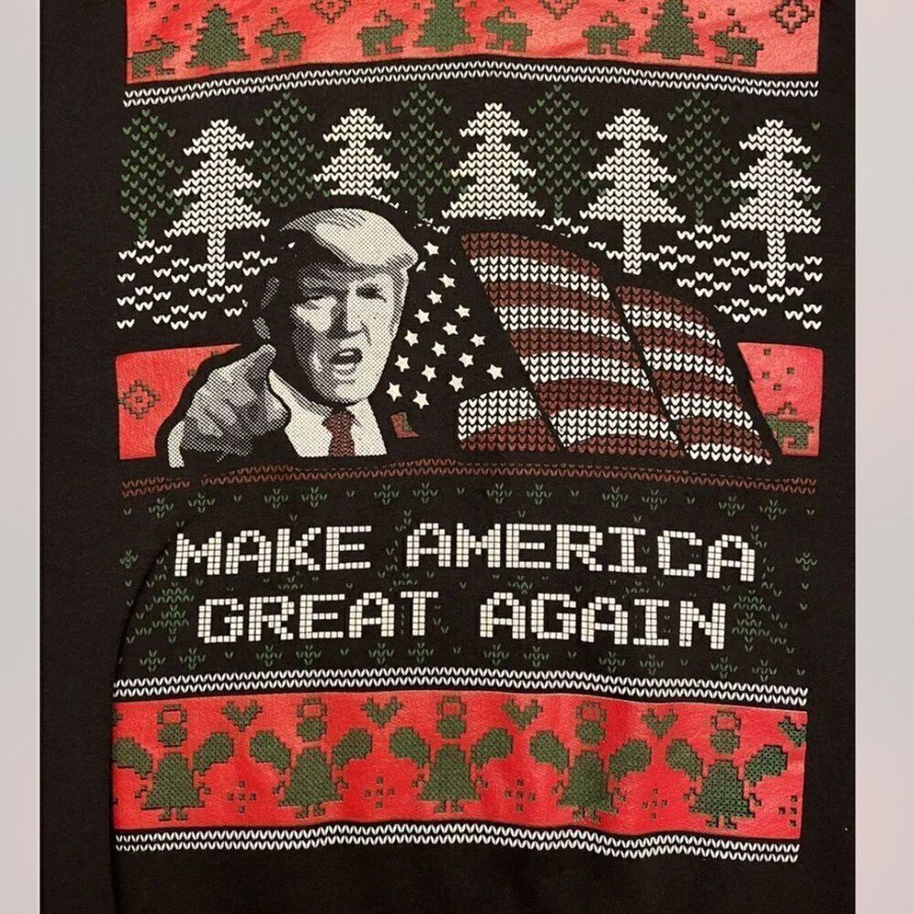 MAGA Holiday Sweatshirt Mens 2XL Donald Trump Crewneck Jerzeez Nublend Christmas - Picture 3 of 8